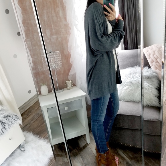 Teal Loose Fit Dolman Cardigan Oversized Slouchy - Picture 5 of 8